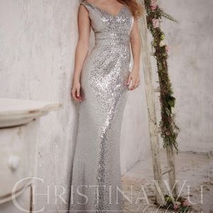 Christina Wu GOLD Bridesmaid Dress
